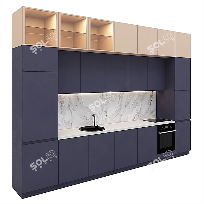 Modern 3D Kitchen Design 3D model image 7