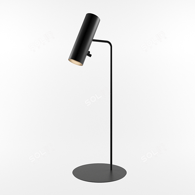 Sleek Black Desk Lamp 3D model image 2