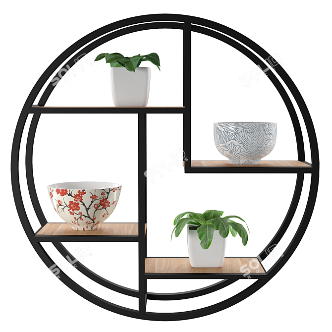 Traditional Japanese Decor Set 3D model image 1