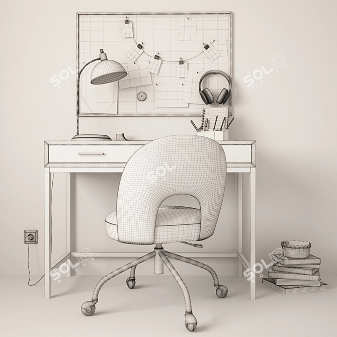 Versatile Workspace Setup 3D model image 4