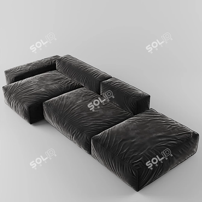 Modern Modular Sofa with Hidden Metal Structure 3D model image 3