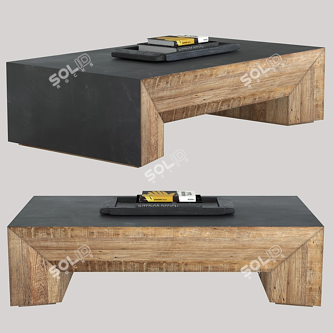 Peroba Metal Coffee Table 3D model image 1