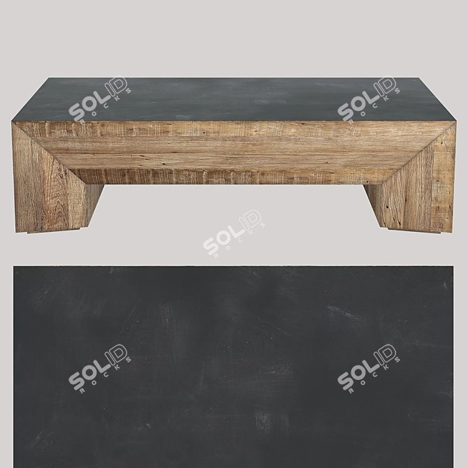 Peroba Metal Coffee Table 3D model image 7