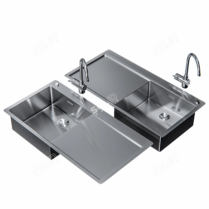 Claron 5 S-IF Premium Stainless Steel Sink 3D model image 1