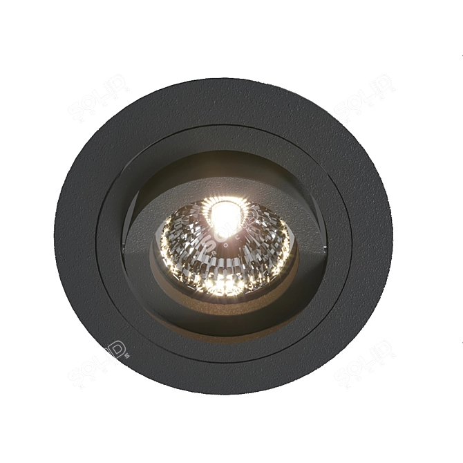 Modern Black LED Downlight - BASICO GU10 3D model image 1