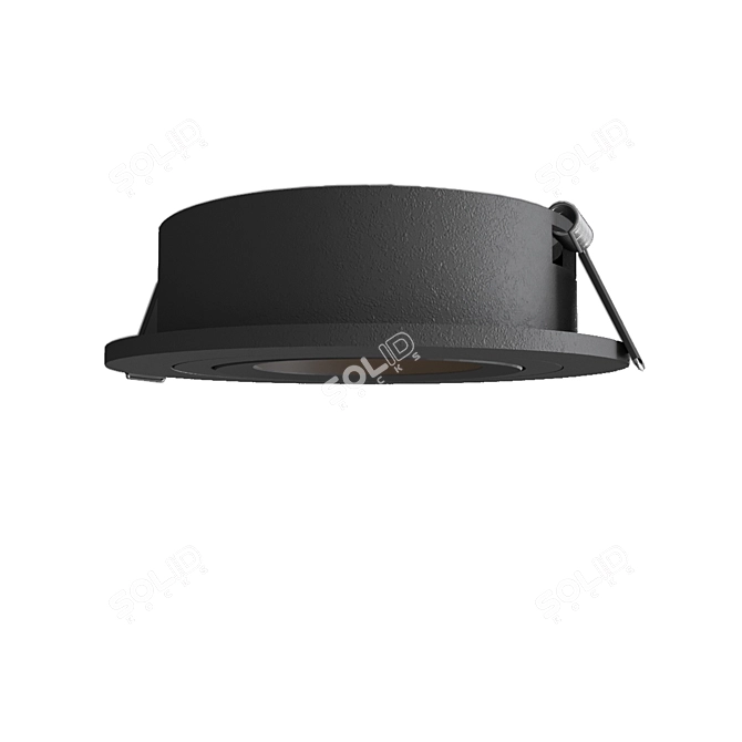 Modern Black LED Downlight - BASICO GU10 3D model image 2