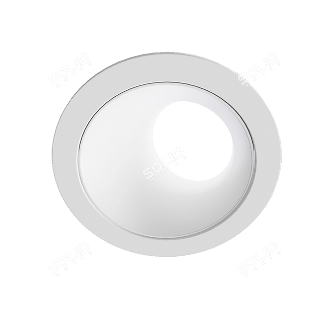 BRANDON Recessed Luminaire 6900: Sleek Aluminum Design, 12W LED, Matt White 3D model image 1