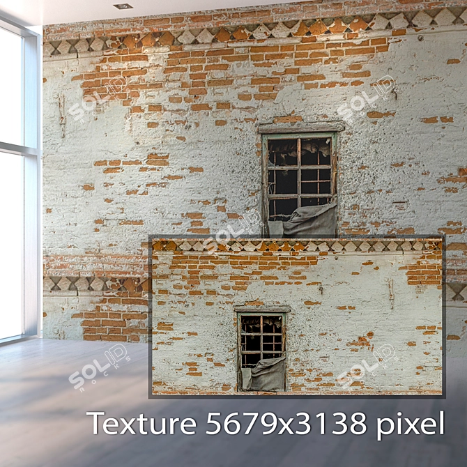 Vintage Window Texture 3D model image 2