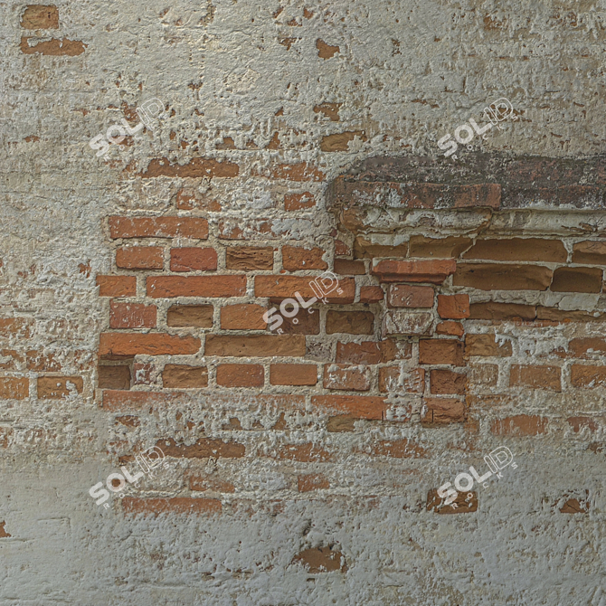 Seamless Brick Wall with Architectural Element 3D model image 4