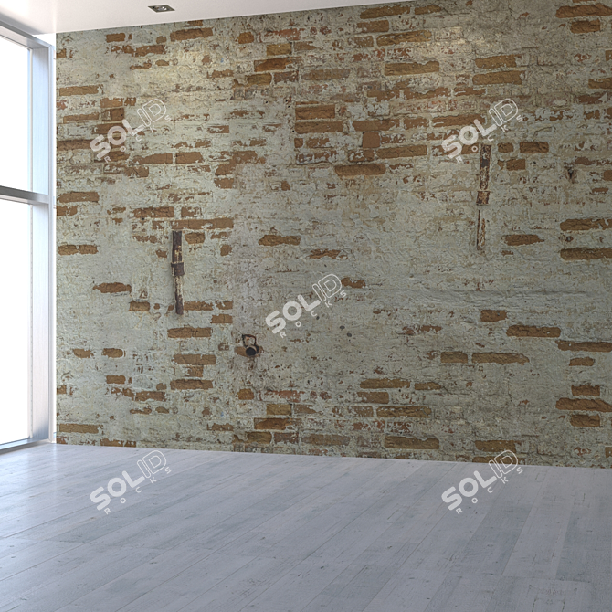 Seamless Old Brick Wall Texture 3D model image 5