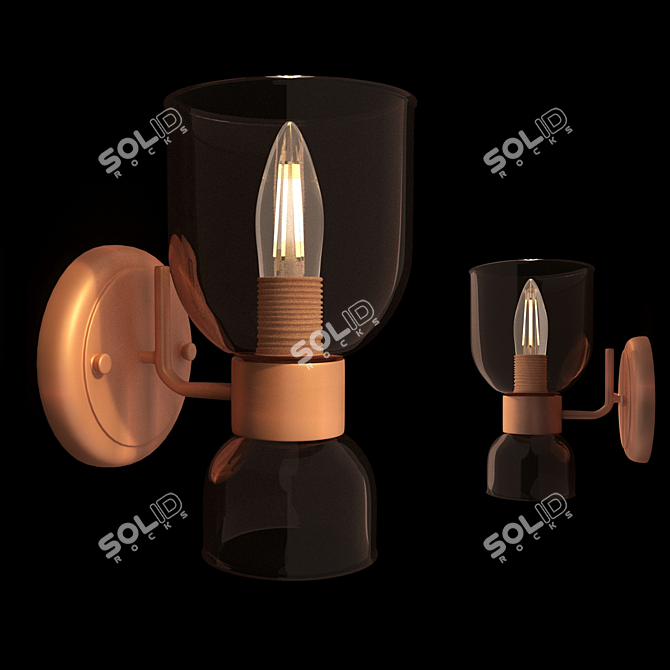 Modern Glass Wall Sconce, Freya Isla 3D model image 1