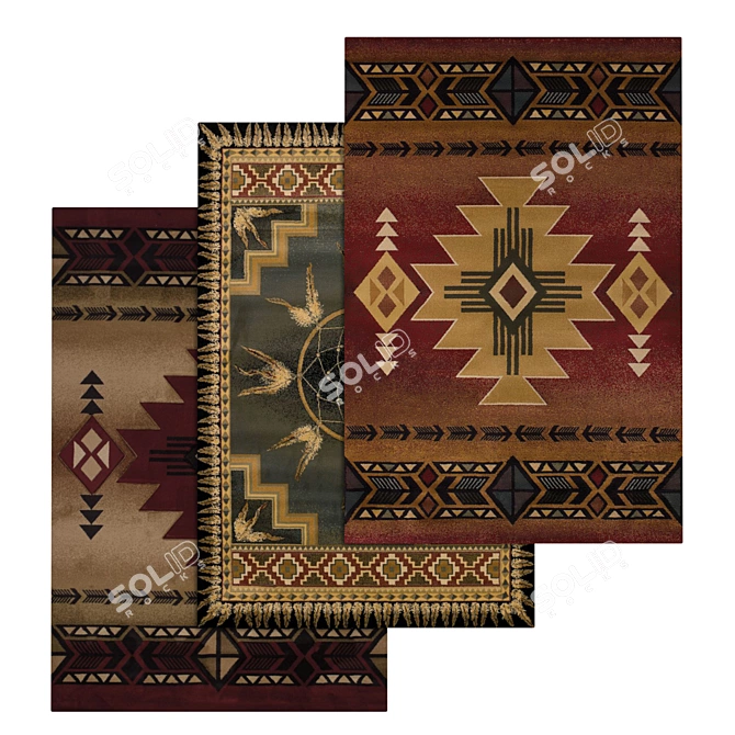 Luxury Rug Set: High-Quality Carpets 3D model image 1