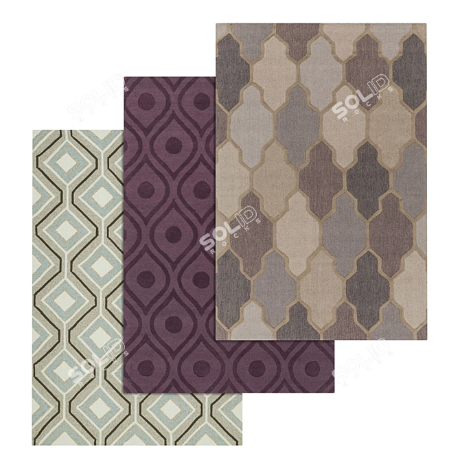 High-Quality Carpet Set 3D model image 1