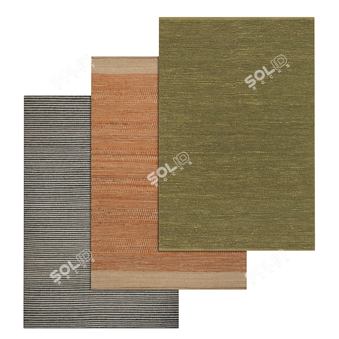 Luxury Carpets Set: High-Quality Textures 3D model image 1