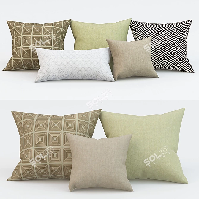 Modern Pillow Set: Soft Comfort for Bedrooms 3D model image 1