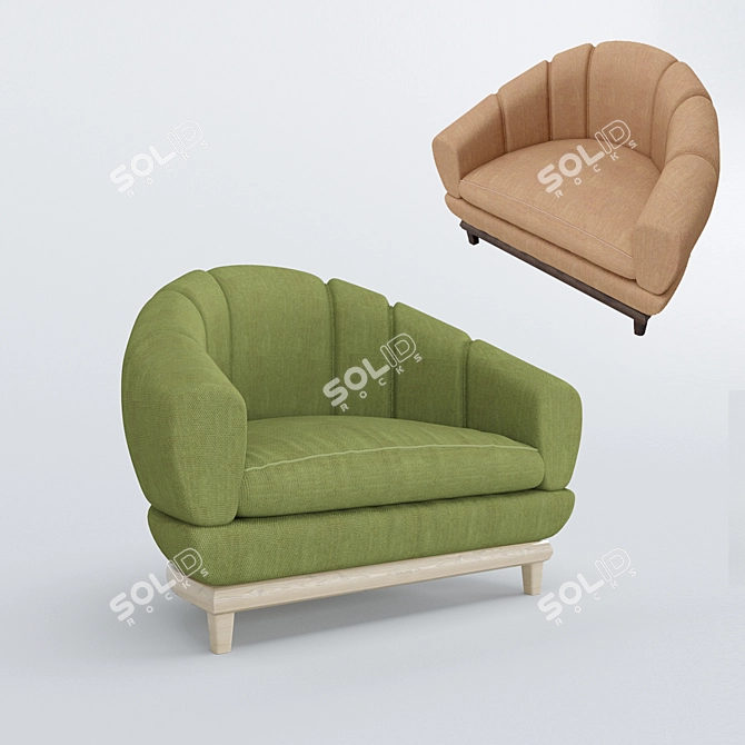 Cozy B&B Single Sofa: Real Scale, Corona Render 3D model image 1