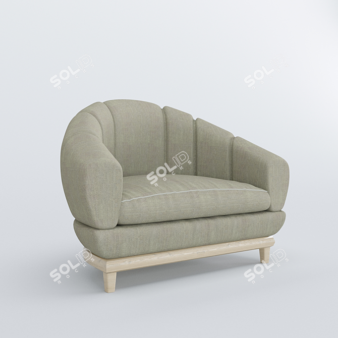 Cozy B&B Single Sofa: Real Scale, Corona Render 3D model image 2