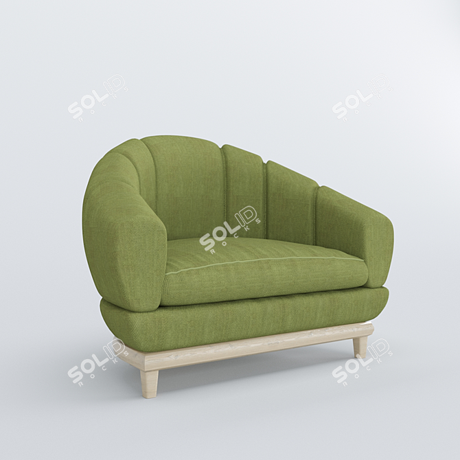 Cozy B&B Single Sofa: Real Scale, Corona Render 3D model image 4