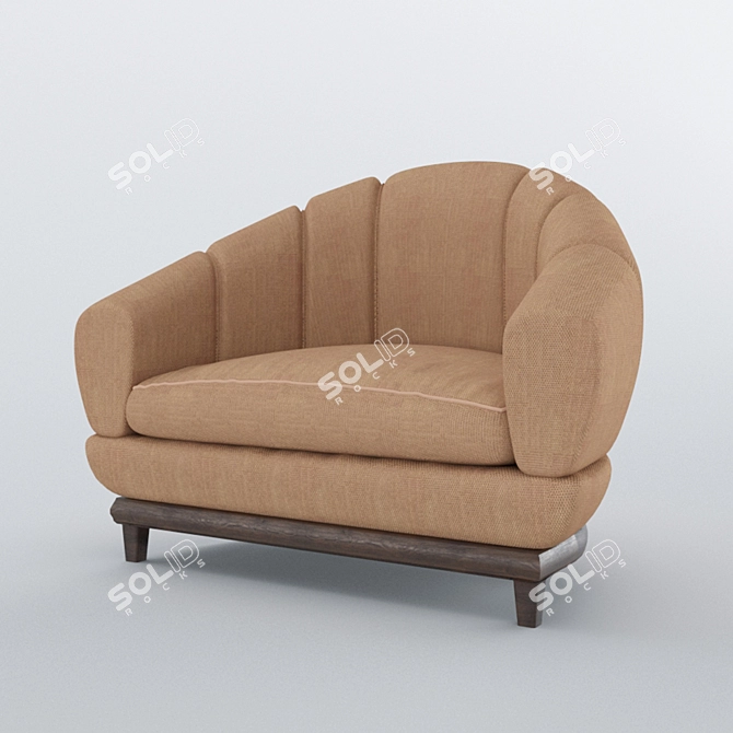 Cozy B&B Single Sofa: Real Scale, Corona Render 3D model image 6