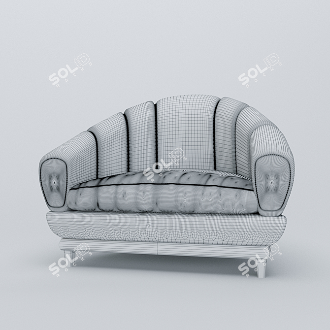 Cozy B&B Single Sofa: Real Scale, Corona Render 3D model image 9