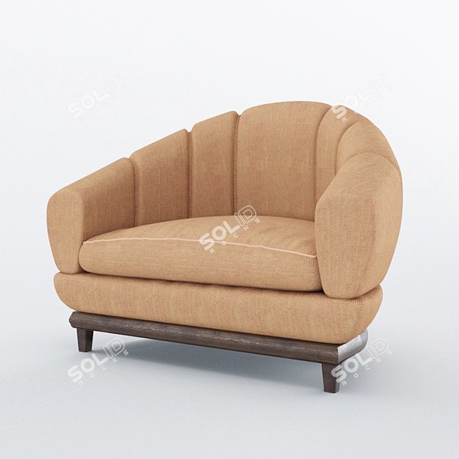 Cozy B&B Single Sofa: Real Scale, Corona Render 3D model image 10