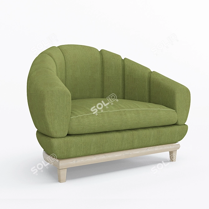 Cozy B&B Single Sofa: Real Scale, Corona Render 3D model image 13