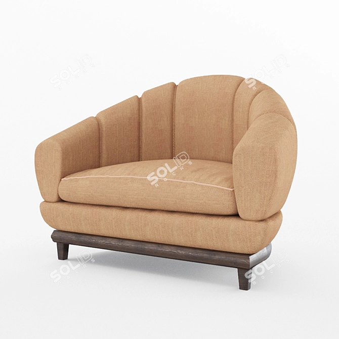 Cozy B&B Single Sofa: Real Scale, Corona Render 3D model image 14