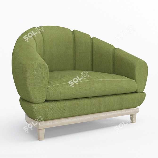 Cozy B&B Single Sofa: Real Scale, Corona Render 3D model image 15