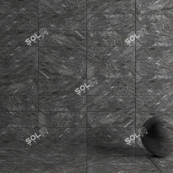 Bergama Anthracite Wall Tiles - Stylish and Modern 3D model image 3