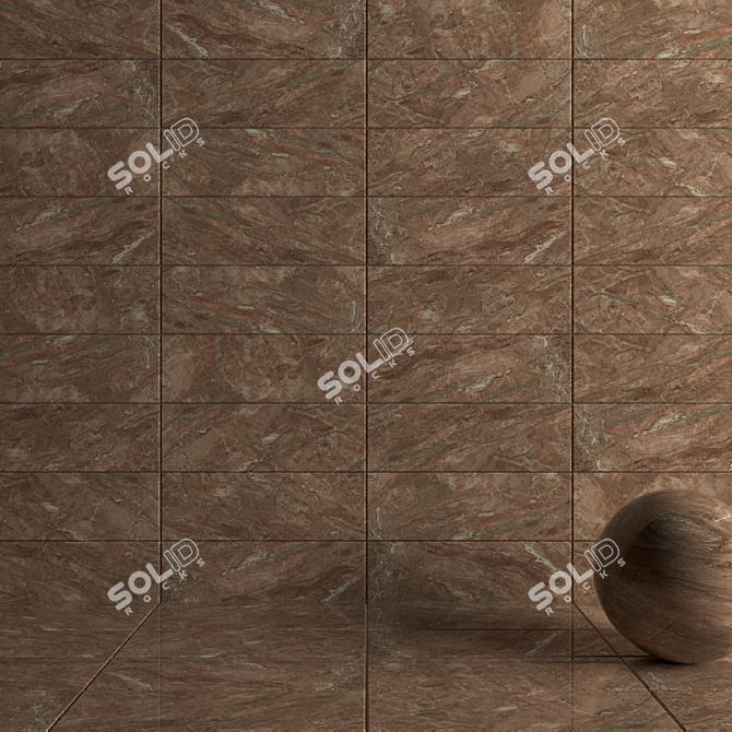 Bergama Brown Wall Tiles - Textured HD 3D Set 3D model image 3