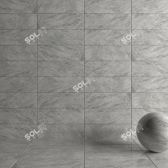 Bergama Gray Wall Tiles: 6 HD Textures | Multi-texture 3D model image 3