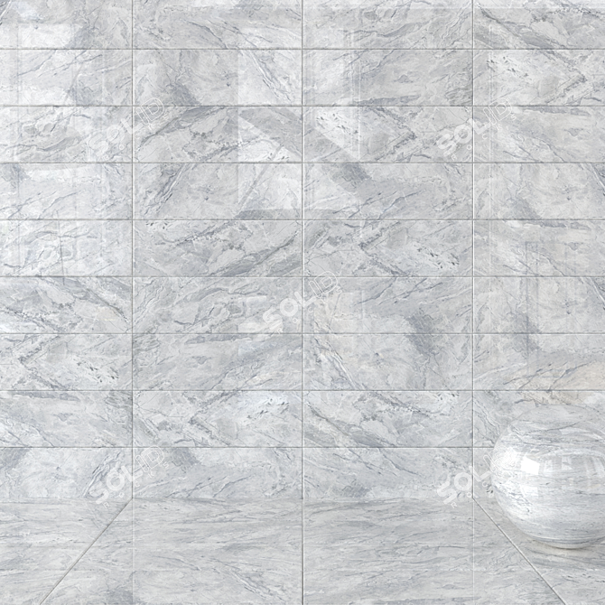 Bergama Gray Wall Tiles: Elegant and Versatile 3D model image 1