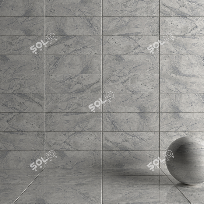 Bergama Gray Wall Tiles: Elegant and Versatile 3D model image 3