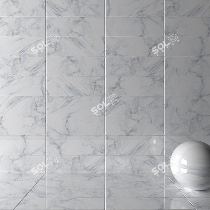 Classic Carrara White Wall Tiles 3D model image 2