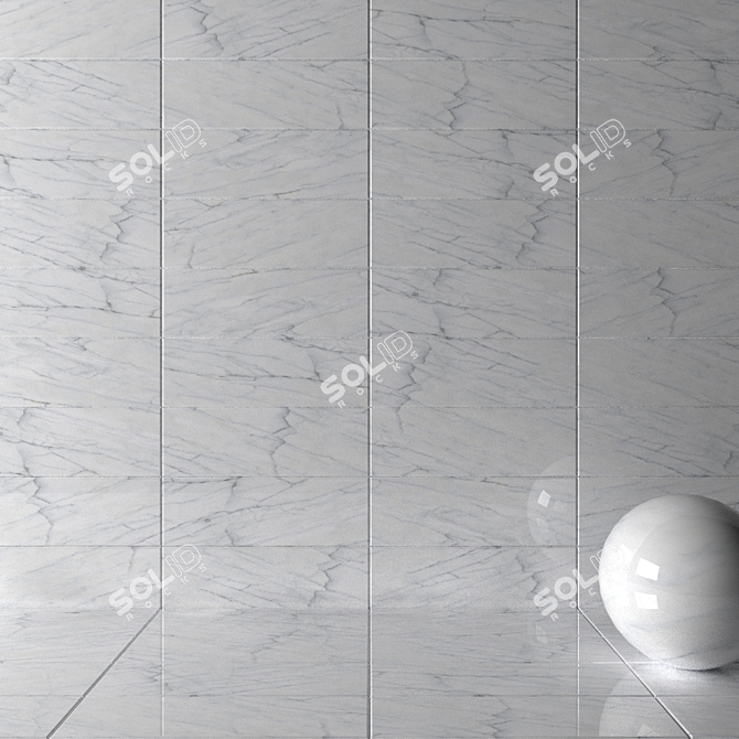 Classic Carrara White Wall Tiles 3D model image 2