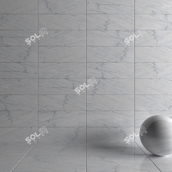 Classic Carrara White Wall Tiles 3D model image 3