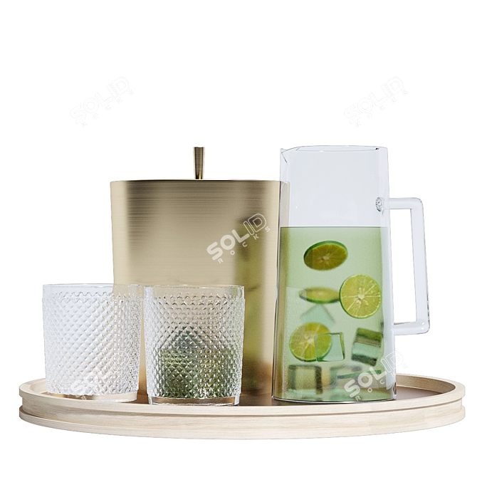 Classy Clear Double Old-Fashioned Glass 3D model image 1