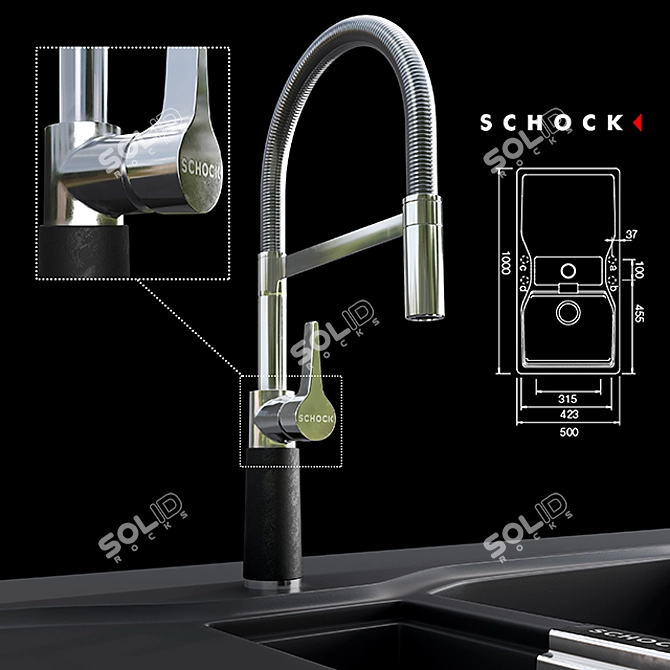 SCHOCK SINK FAUCET COMBO 3D model image 2