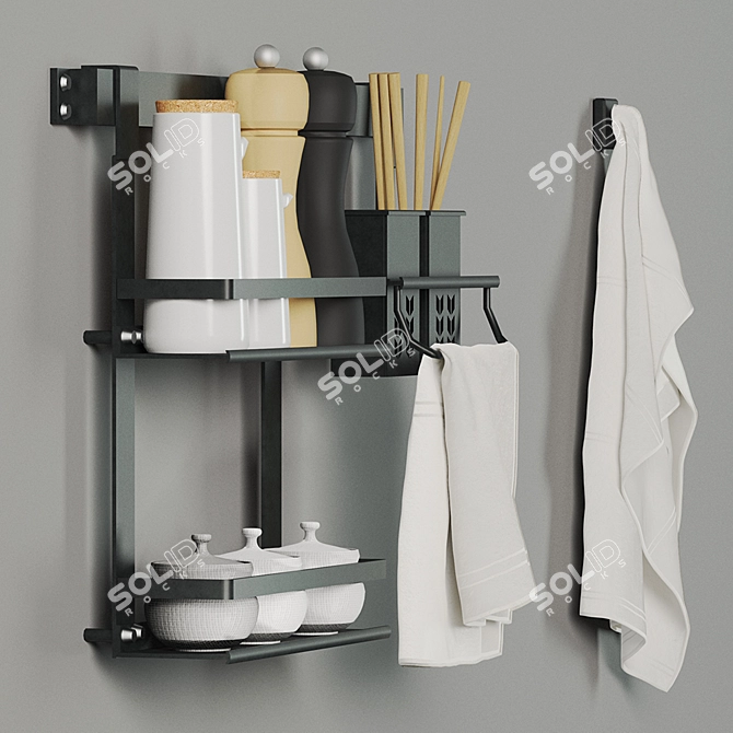 Stylish Kitchen Organizer Set 3D model image 2