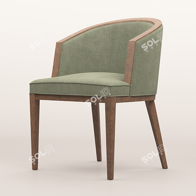 Elegant Upholstered Vanity Chair 3D model image 1