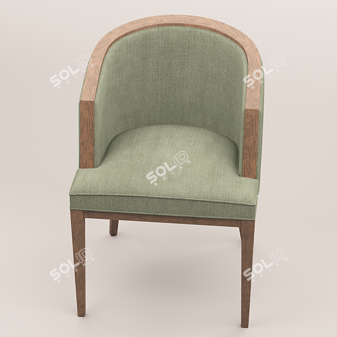 Elegant Upholstered Vanity Chair 3D model image 3