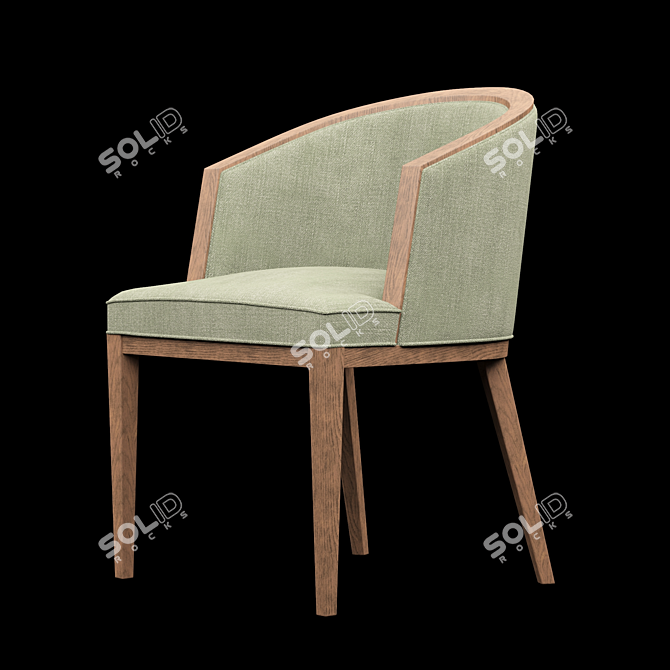 Elegant Upholstered Vanity Chair 3D model image 5