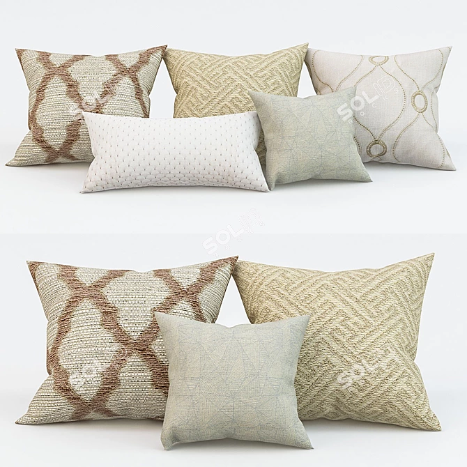 Modern Pillow Set 3D model image 1