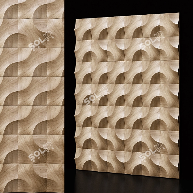 Handcrafted Wood Mosaic: Exquisite & Unique! 3D model image 1