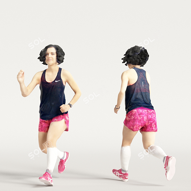 Realistic 3D Scanned Woman: 3 Color Variations 3D model image 4