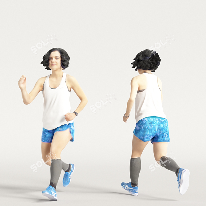 Realistic 3D Scanned Woman: 3 Color Variations 3D model image 5