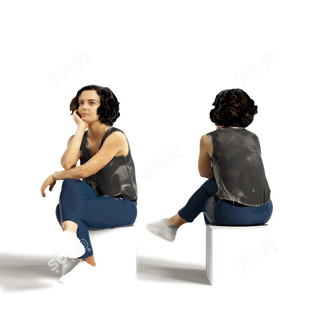 Vray Skin Shader 3D Woman - 3 Color Variations 3D model image 2