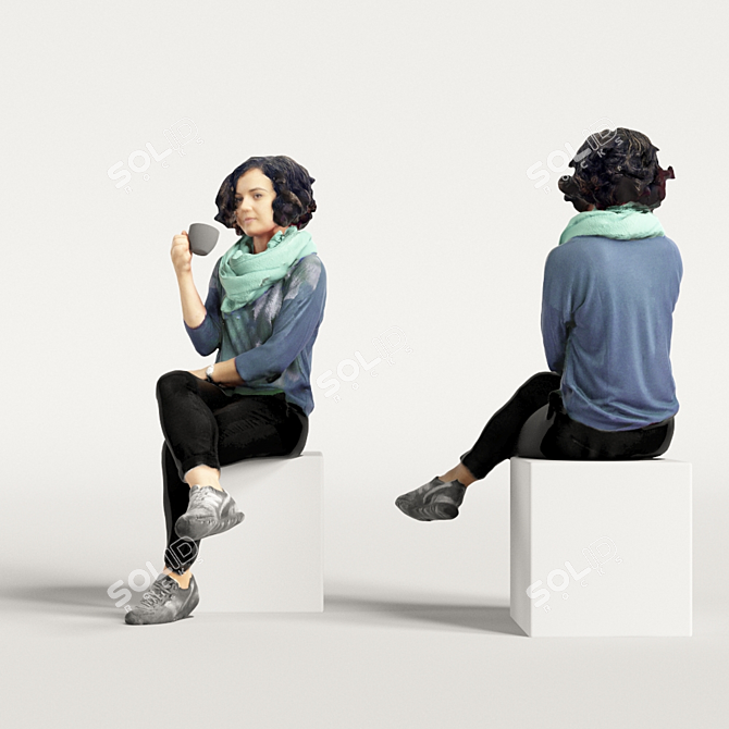 Realistic 3D Scanned Woman - 3 Variations 3D model image 5