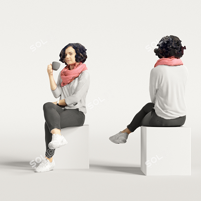 Realistic 3D Scanned Woman - 3 Variations 3D model image 6