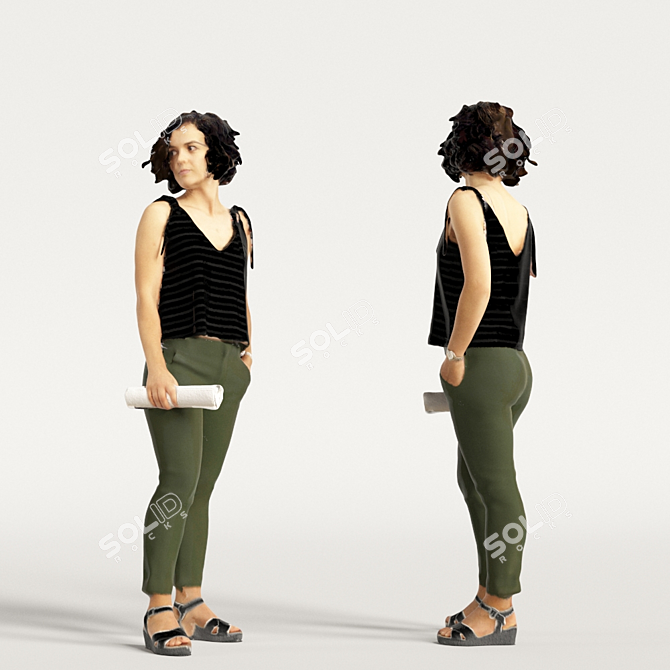 Realistic 3D Woman | 3 Colors | Vray Shader 3D model image 5